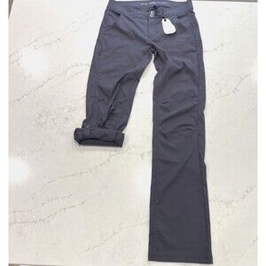 Prana NEW Womens 10 x 36" 10T Tall Halle Pant Roll Leg Stretch Gray Hiking